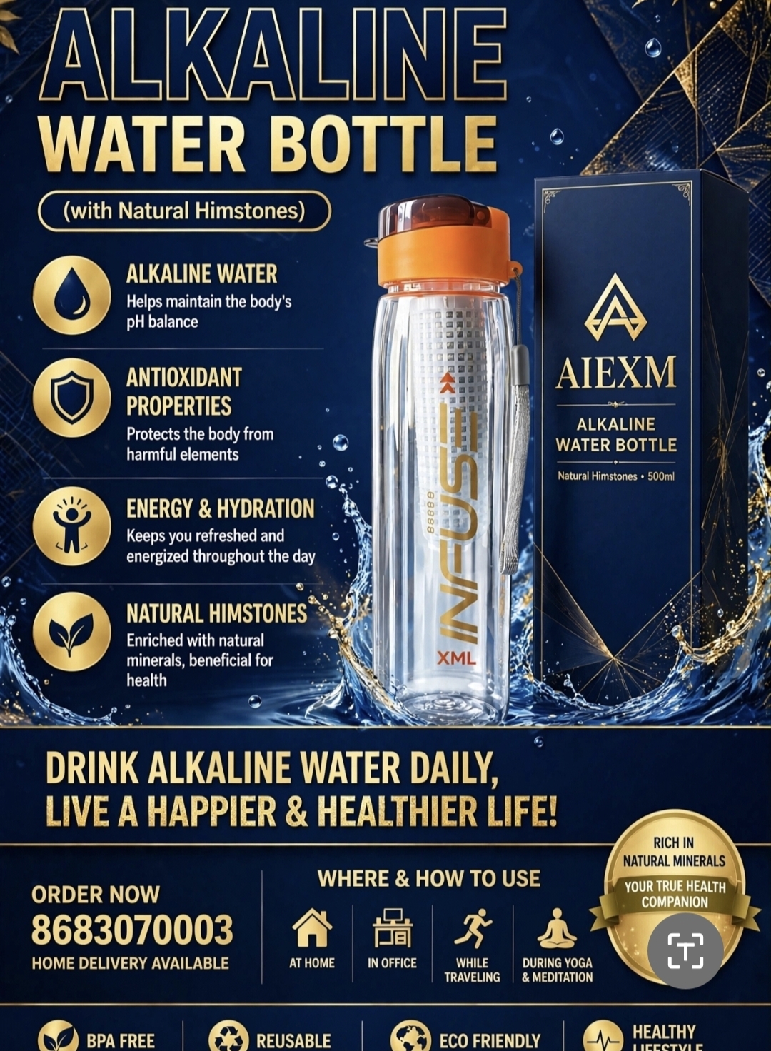 Alkaline water Bottle